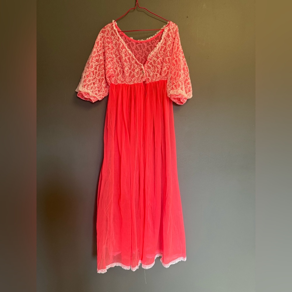 Pink Lace Overlay Dress